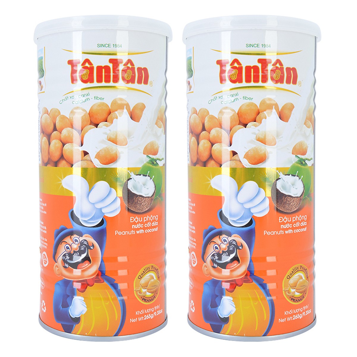 Combo 2 lon Đậu phộng Nước cốt dừa Tân Tân (265g/lon)