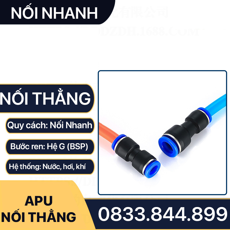 Đầu Nối Nhanh Cắm Ống Phi 4 6 8 10 12 - Combo 10
