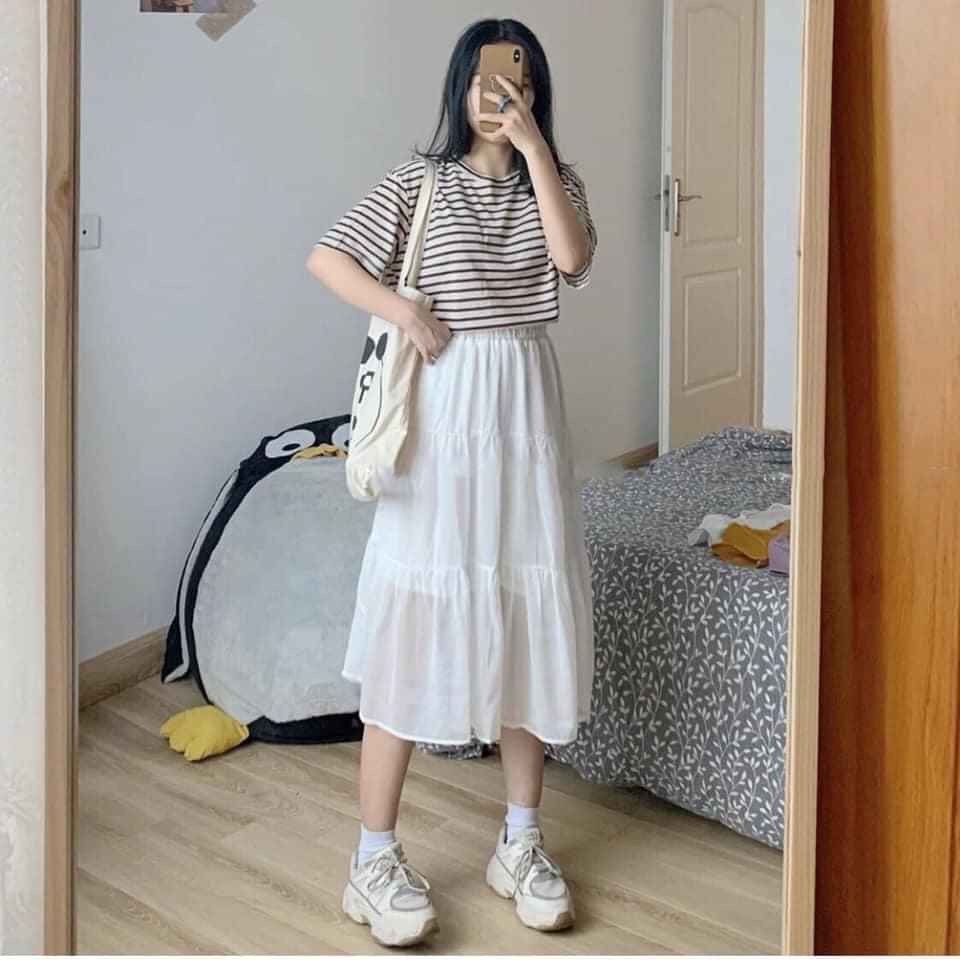 [HCM]Chân Váy Vintage 2 Lớp Siêu Xinh