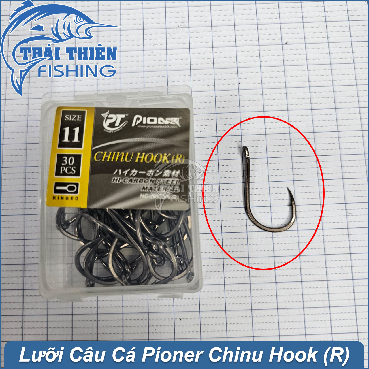 Lưỡi câu cá Pioner Chinu Hook Có Ngạnh Xỏ Lỗ