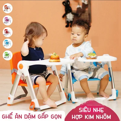 Ghế ngồi tập ăn cho bé gấp gọn siêu nhẹ Apramo Flippa Dining Booster cho bé từ 6 tháng đến 3 tuổi có thể mang theo du lịch