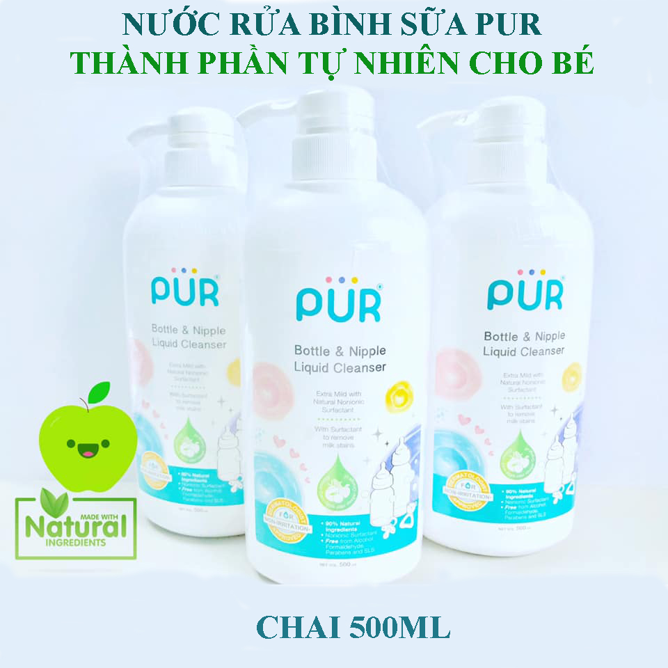 Nước rửa bình sữa và núm ti Pur