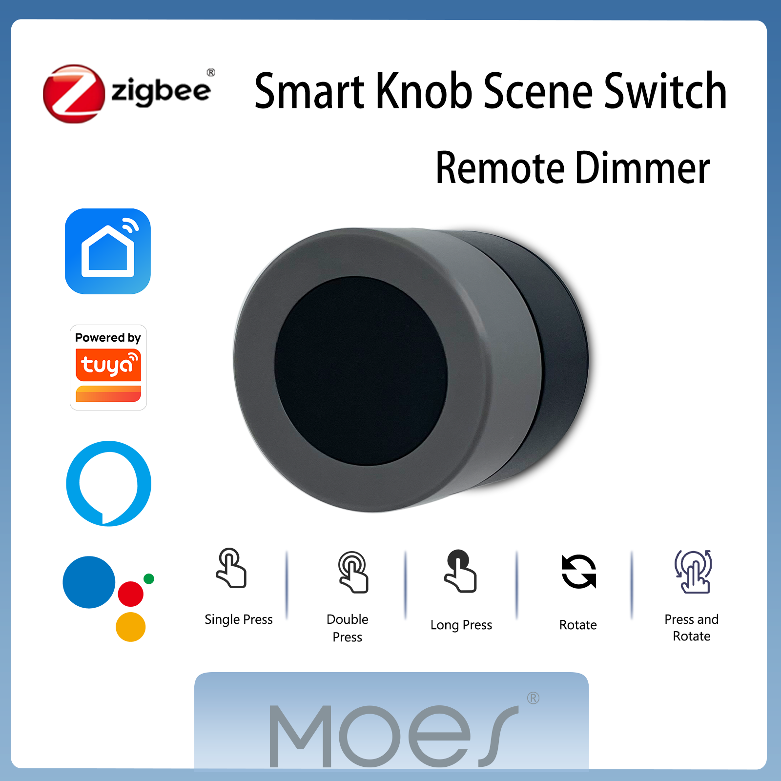 【COD】New Tuya ZigBee Smart Knob Switch Wireless Scene Switch Button Controller Battery Powered Automation Scenario Smart Life App