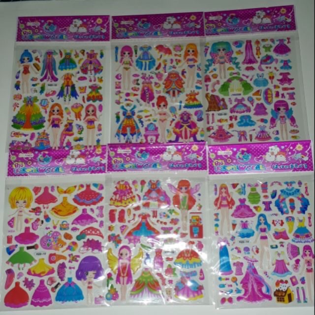 [HCM]Vỉ 18 miếng dán búp bê
