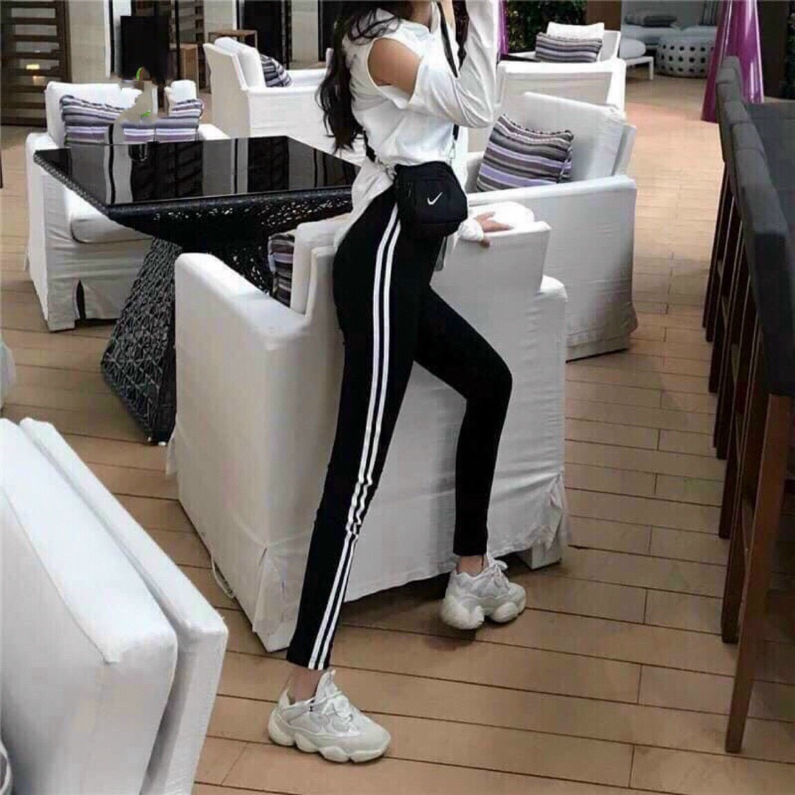 Quần Legging Nữ phối dọc sườn KIMNGAN.HOUSE