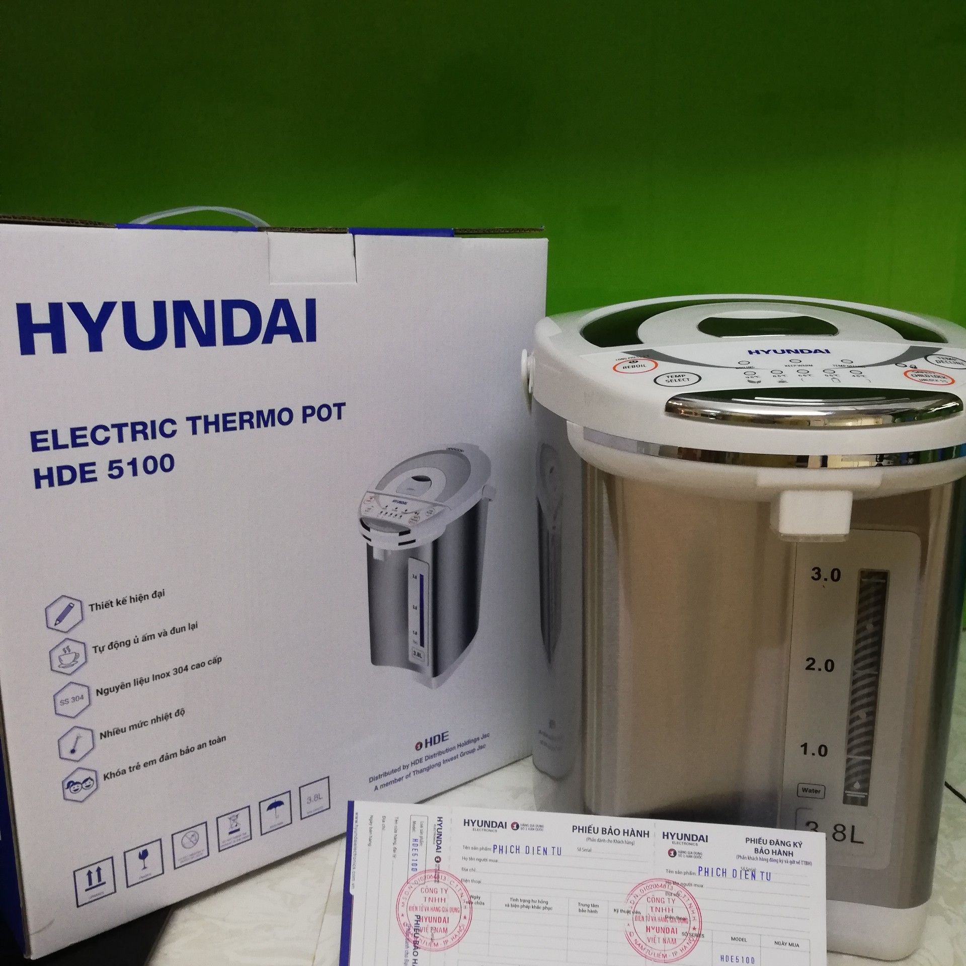 Phích Nước Giữa Nhiệt ĐIện Tử HUYNDAI HDE 5100 - Bảo Hành Chính Hãng 12 Tháng