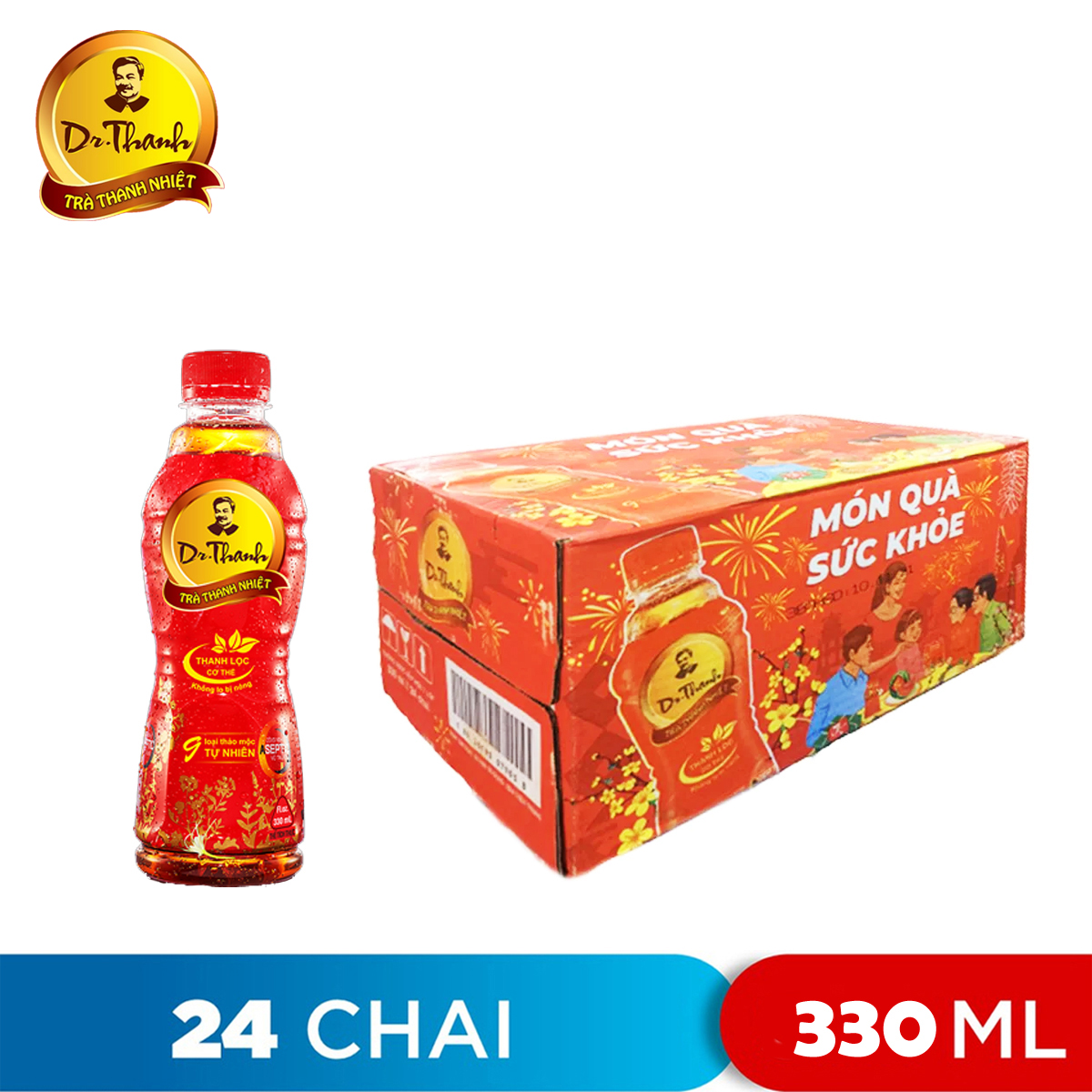 Thùng 24 chai trà thảo mộc thanh nhiệt dr. thanh 330ml