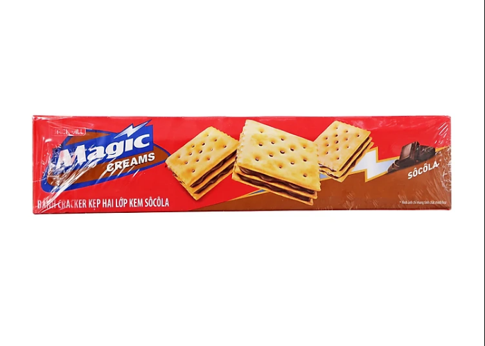 Bánh Magic Cracker Siêu Giòn Hai Lớp Kem Sôcôla (Hộp 20 gói)