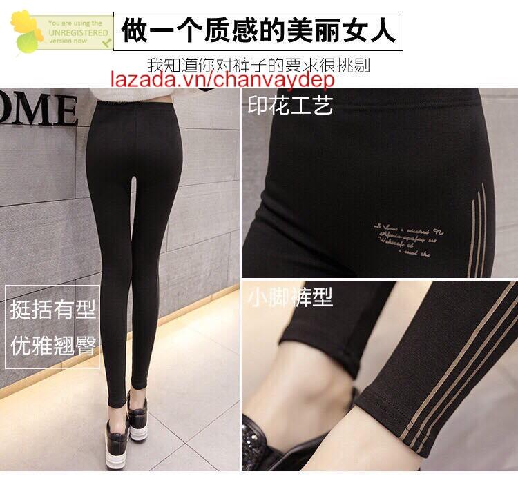 Quần legging 3 sọc phối chữ mt461 AGS 110 cvd