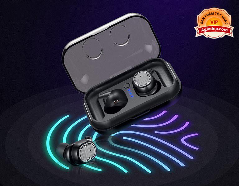 Tai nghe Bluetooth HiFi Cảm ứng chạm - Đẳng cấp cho dân chơi âm thanh + Dock sạc Pin trâu - TW Serial 8 (nhét tai) Agiadep Professional