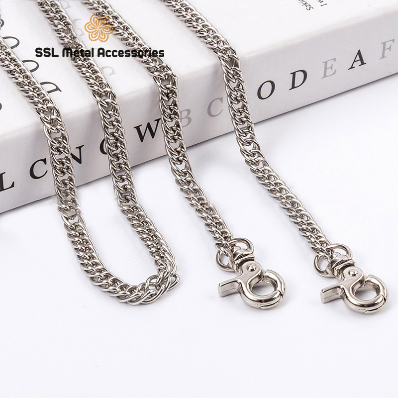 Dây xích thời trang mới bằng kim loại xích đôi đan chéo cho túi xách dày 7mm XHL-C06