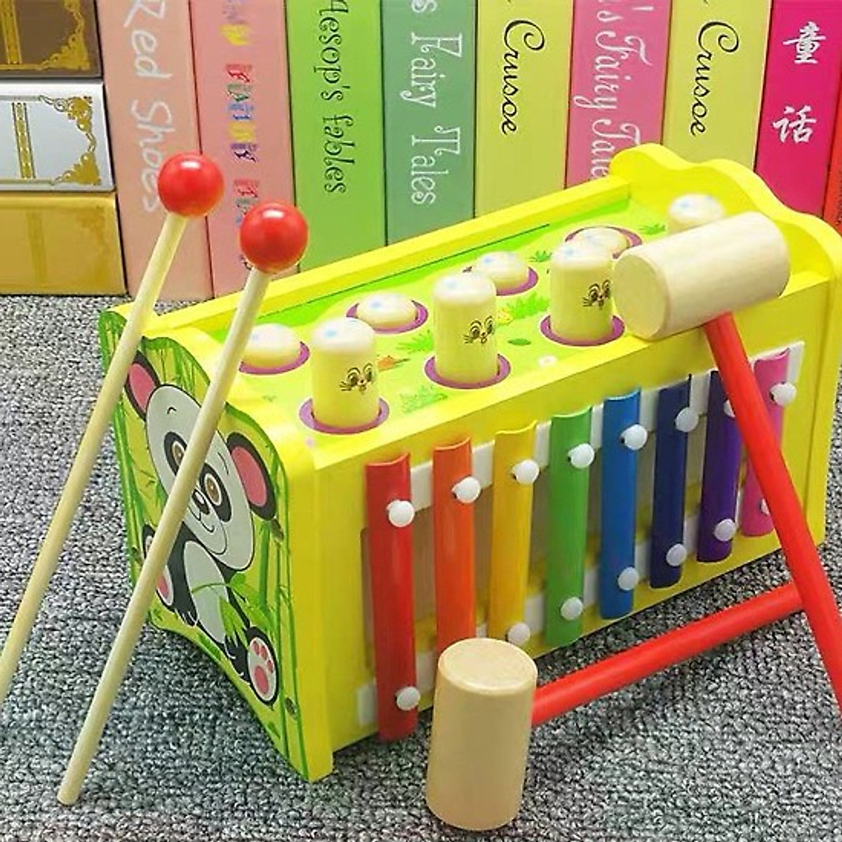Đập Chuột 2 Búa Kết Hợp Đàn - Đồ Chơi Gỗ