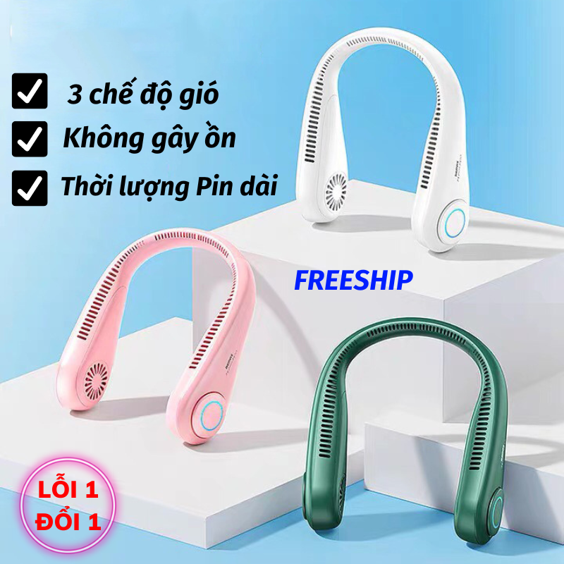 Hcm quạt đeo cổ quạt mini tích điện không cánh tiện lợi siêu mát -quạt đeo cổ mini không cánh sạc pin jisulife, fa12 quạt hot hè 2022 dung lượng lớn 4000mah, sử dụng lên tới 16 tiếng