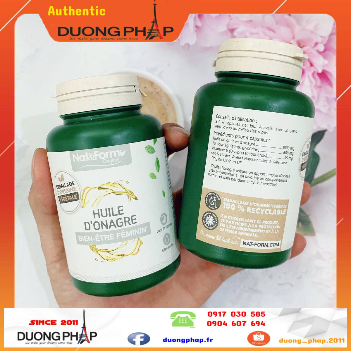 Dầu hoa anh thảo hữu cơ Nat&Form 200 viên