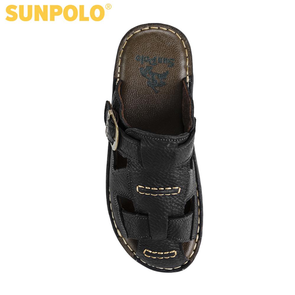 Dép Rọ Nam Da Bò SUNPOLO ABI019 (Đen, Nâu)