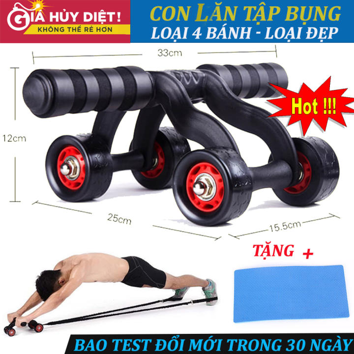 Con Lăn 4 Bánh, Dụng Cụ giúp Lấy Vòng Eo Săn Chắc Chỉ Sau 3 Tuần ( Tặng Kèm Miếng Đệm Mút Đầu Gối ) Mua Ngay Lỗi 1 Đổi 1 Trong 30 Ngày – BH 4 Tháng !