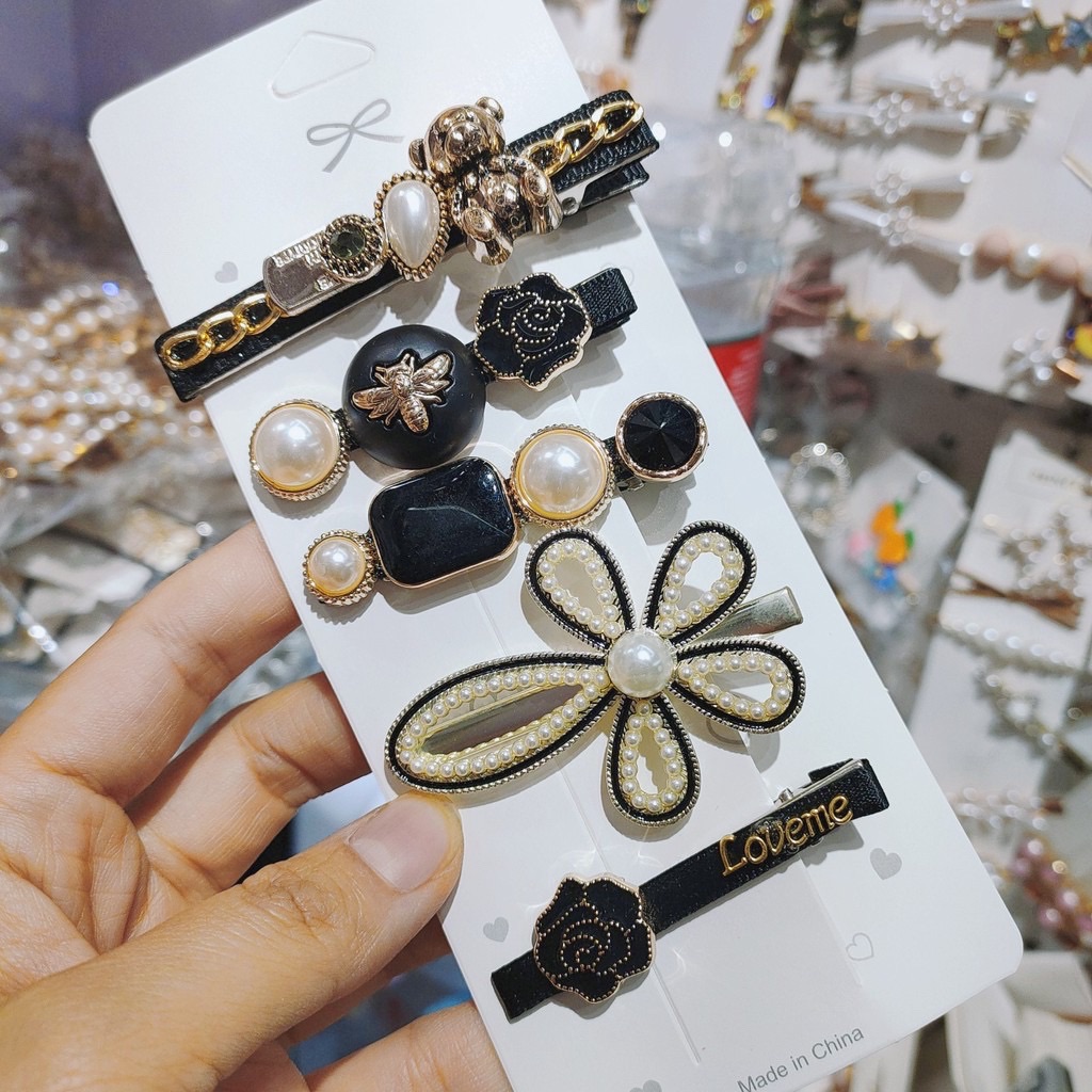 SET 5 KẸP HÀN QUỐC SIÊU XINH CHO NỮ ( Màu ĐEN )
