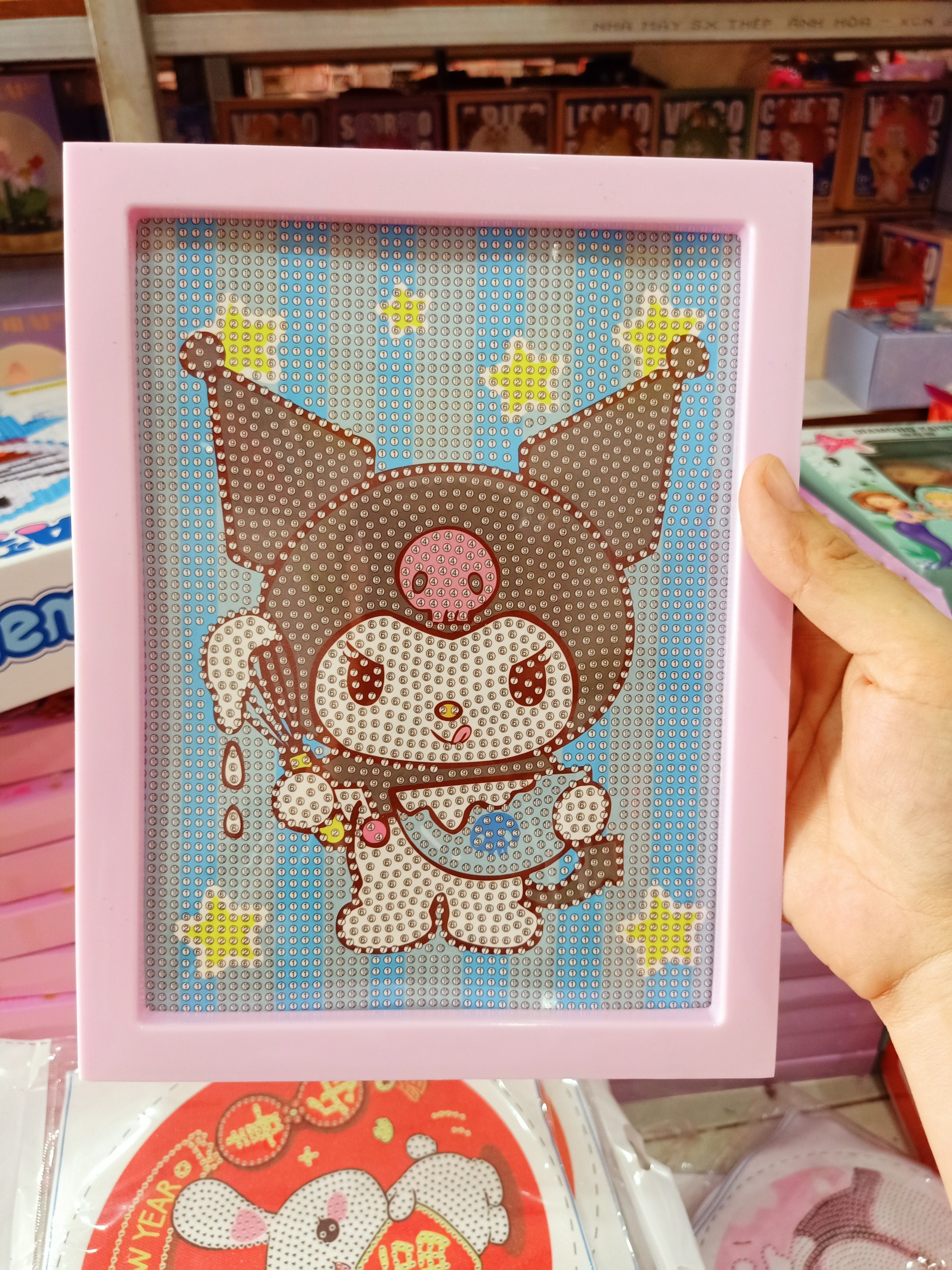Tranh Đính Đá CON CHUỘT (ĐÁ ABC CAO CẤP). Kích Thước: 30cm x 36cm