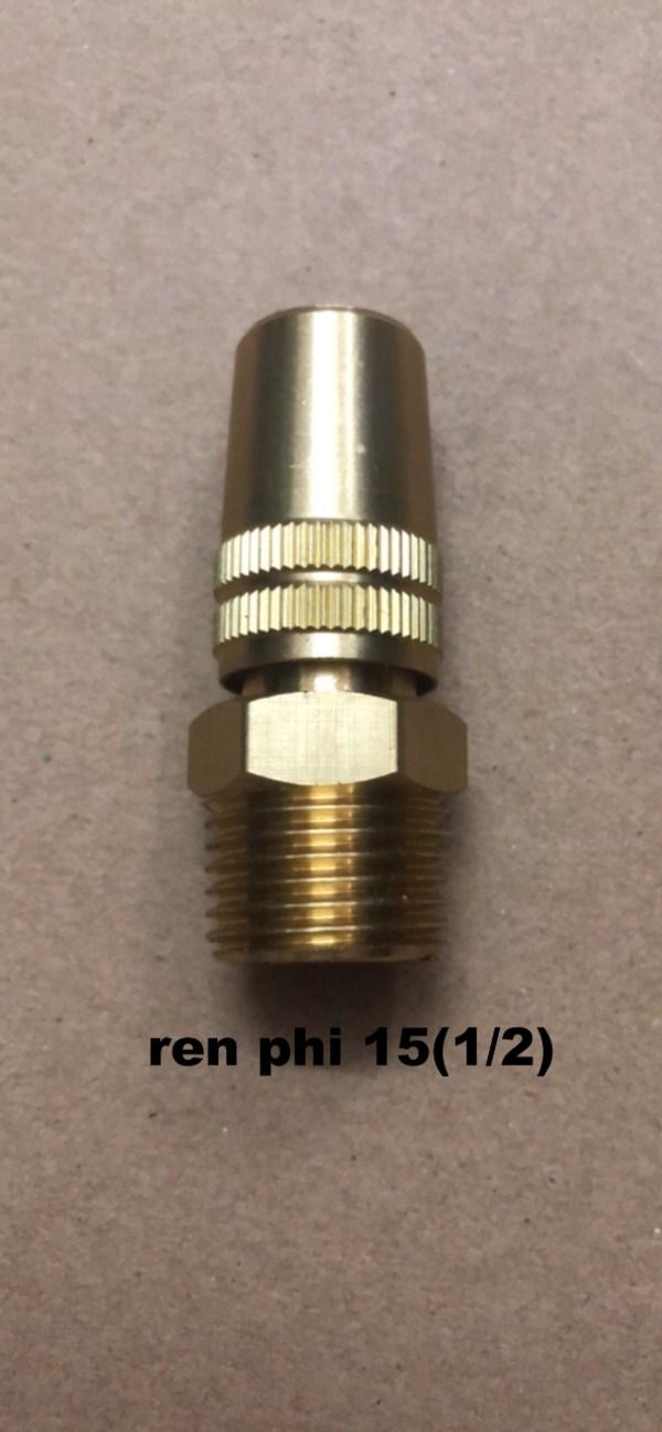 Đầu vòi rửa xe,tưới cây bằng đồng điều chỉnh tia nước ren ngoài phi 15(1/2)
