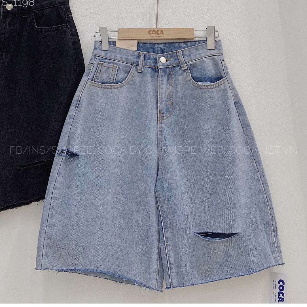 QUẦN SHORT JEANS NGỐ RÁCH PT