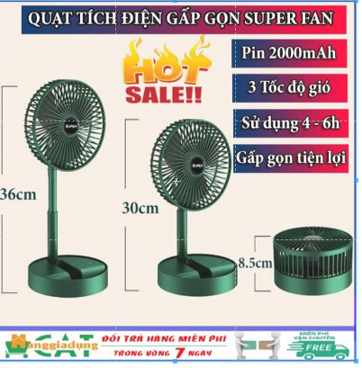 Quạt tích điện cầm tay 2 tư thế