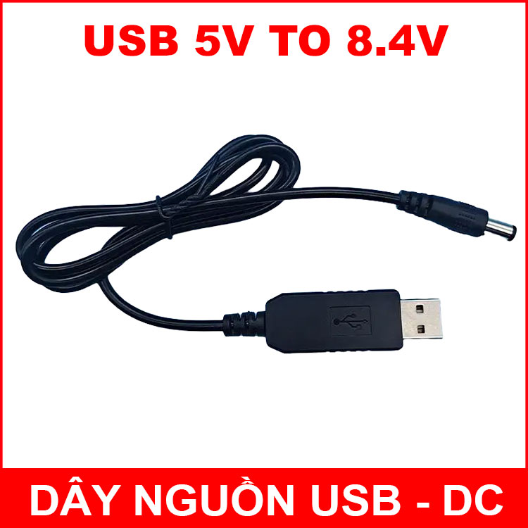Dây chuyển đổi nguồn usb 5v sang 8.4v dc