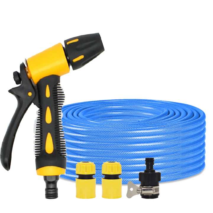 Bộ dây và vòi phun nước rửa xe,tưới cây,vòi xịt nước rửa xe,vòi tưới cây thông minh tăng áp lực nước TLG 319576 (dây xanh-cút vàng,nối đen)