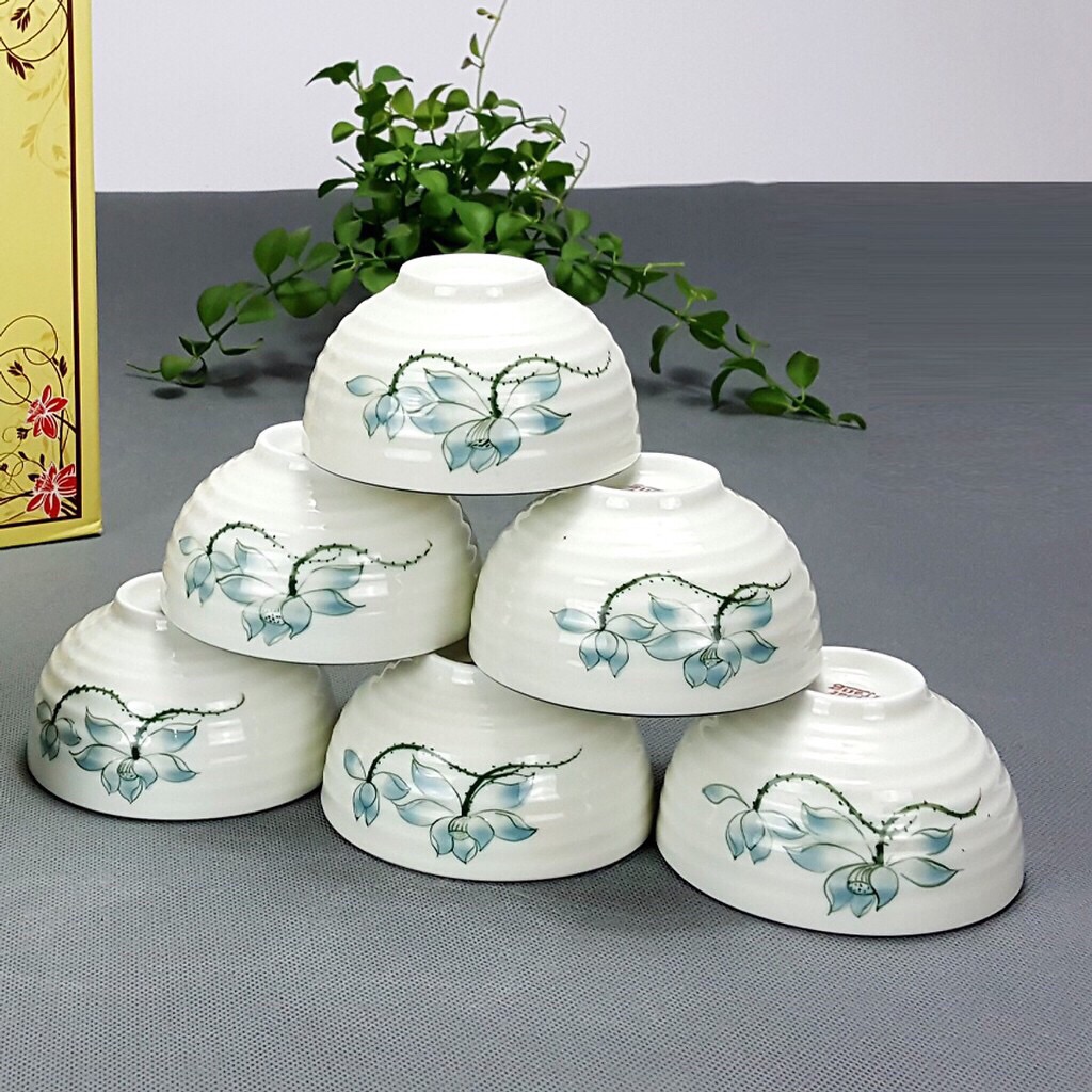 10 bát con vẽ sen Bát Tràng
