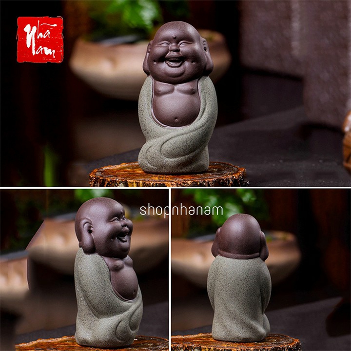 [Bán lẻ tượng] Tượng gốm tử sa cát tím, tượng phúc lộc thọ, tượng sư tiểu múa võ, tượng trang trí - Phong thủy Nhã Nam