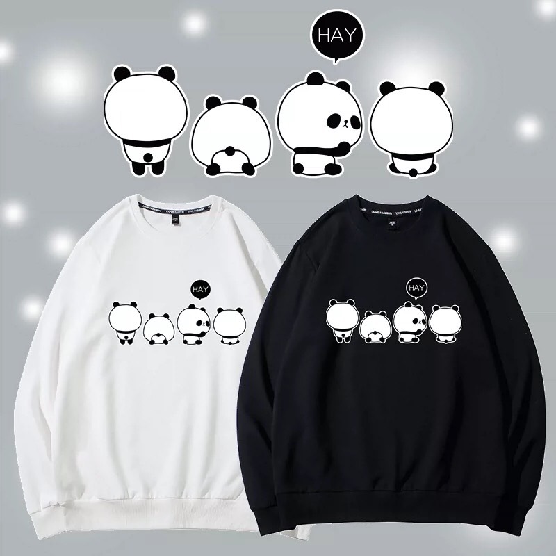 [Hoàn Tiền 15%] ÁO SWEATER IN 4 CON GẤU TRÚC (NHIỀU MÀU)