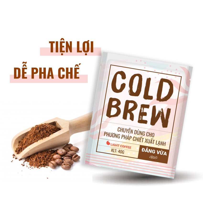 [HCM]Cà phê pha Cold brew đắng vừa Light Coffee - túi 40gr - Lazcoin