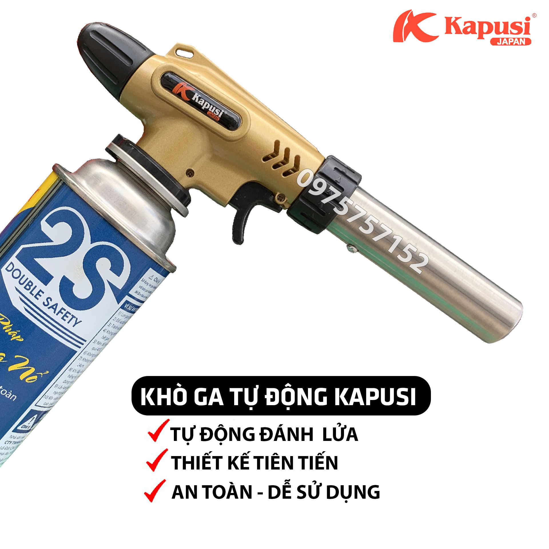 Đèn khò ga tự động đánh lửa Nhật Kapusi JAPAN, khò lửa bình gas cao cấp, núm điều chỉnh nhiệt, đầu khò gas đa năng, an toàn, chế biến thức ăn, cho thợ chuyên nghiệp, đèn khò ga đa năng điều chỉnh nhiệt linh hoạt, siêu bền