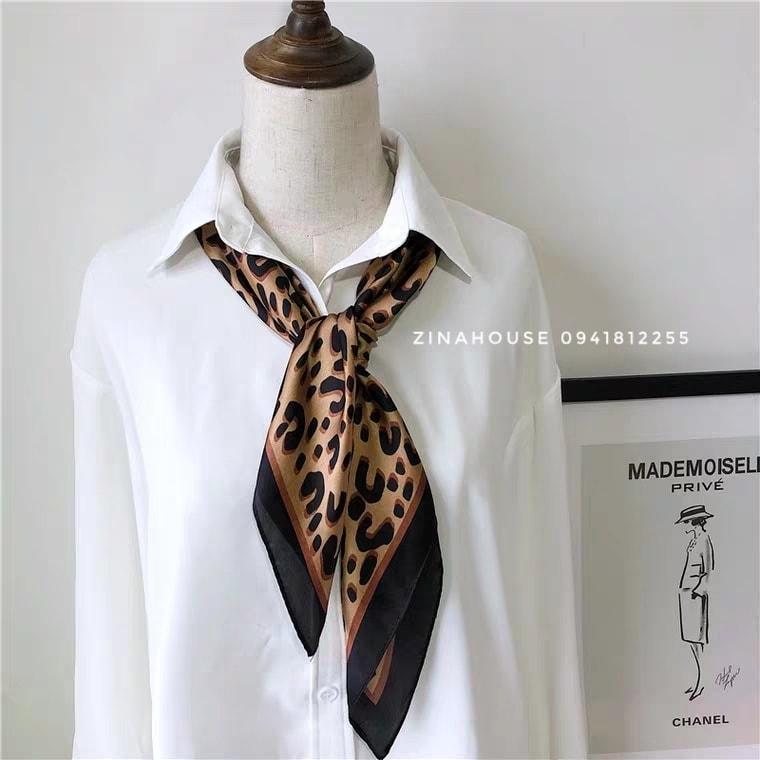 Khăn lụa vuông mã số 11 - Khăn quàng cổ, thắt nơ hottrend 2019