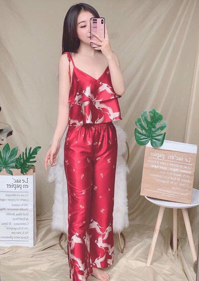 Sét bộ  tay ngắn quần dài lụa satin cao cấp-MTB