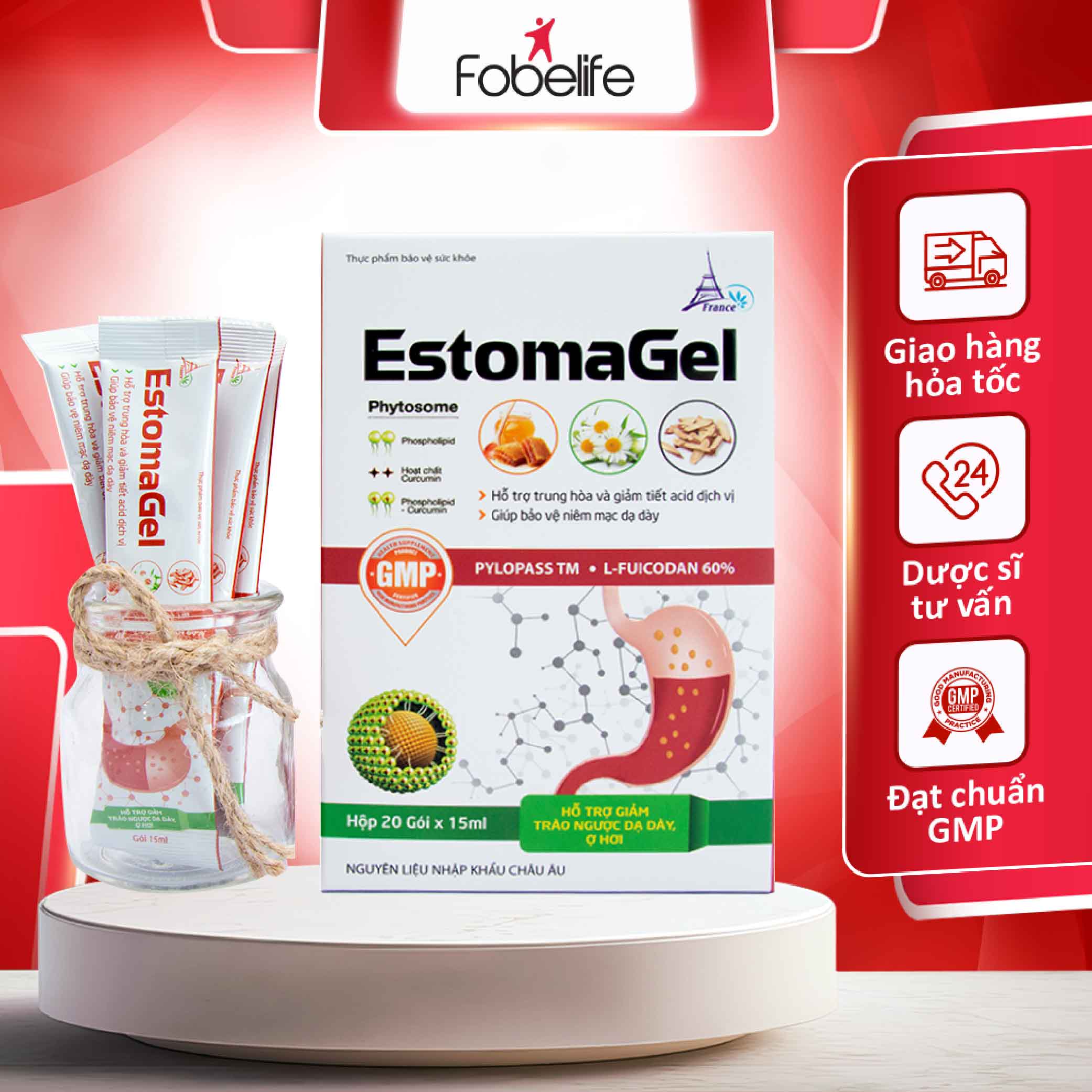 Gói Uống Giảm Nhanh Cơn Đau Dạ Dày, Tá Tràng ESTOMAGEL- Hộp 20 gói nước