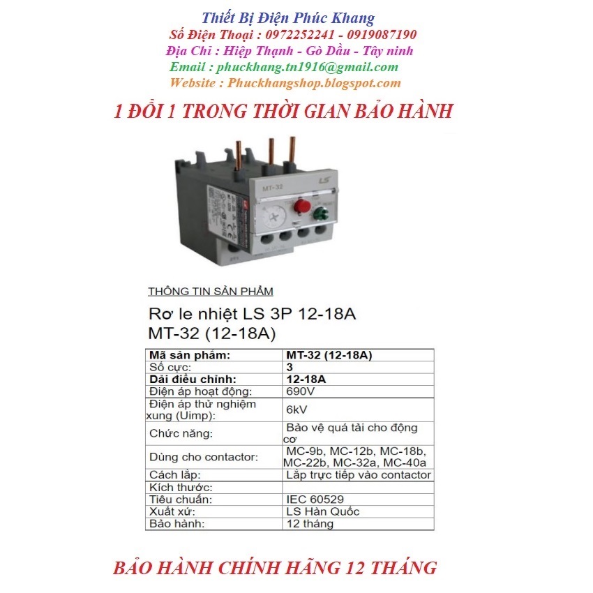 [Freeship] Rơ le nhiệt 28-40A - MT32 28-40A