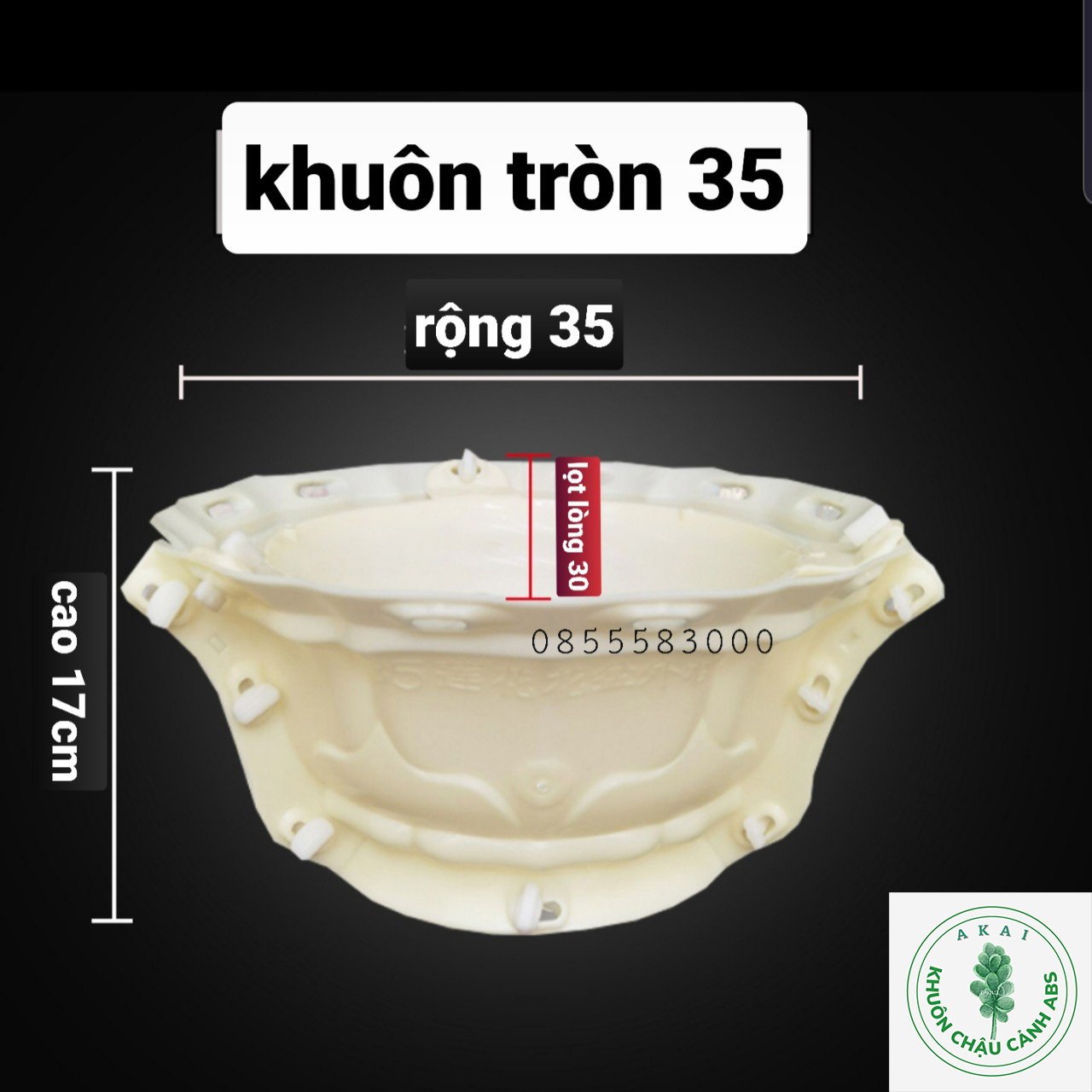 Khuôn đúc chậu cảnh tròn 35 (khuôn chậu ABS có lòng trong)