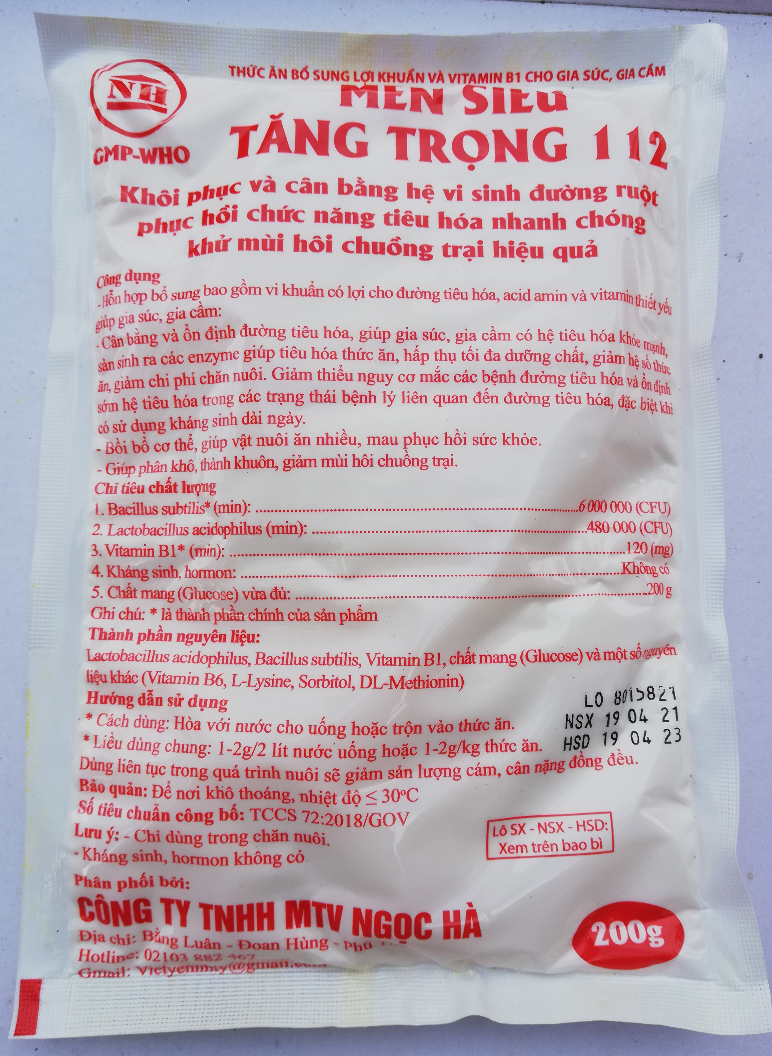 1 gói Men Siêu Tăng Trọng 200g