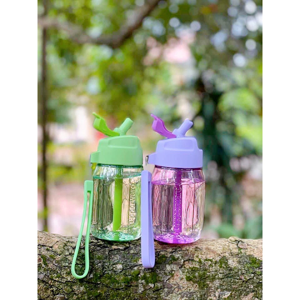 Bình nước tupperware có ống hút cho bé mini lohas 350ml