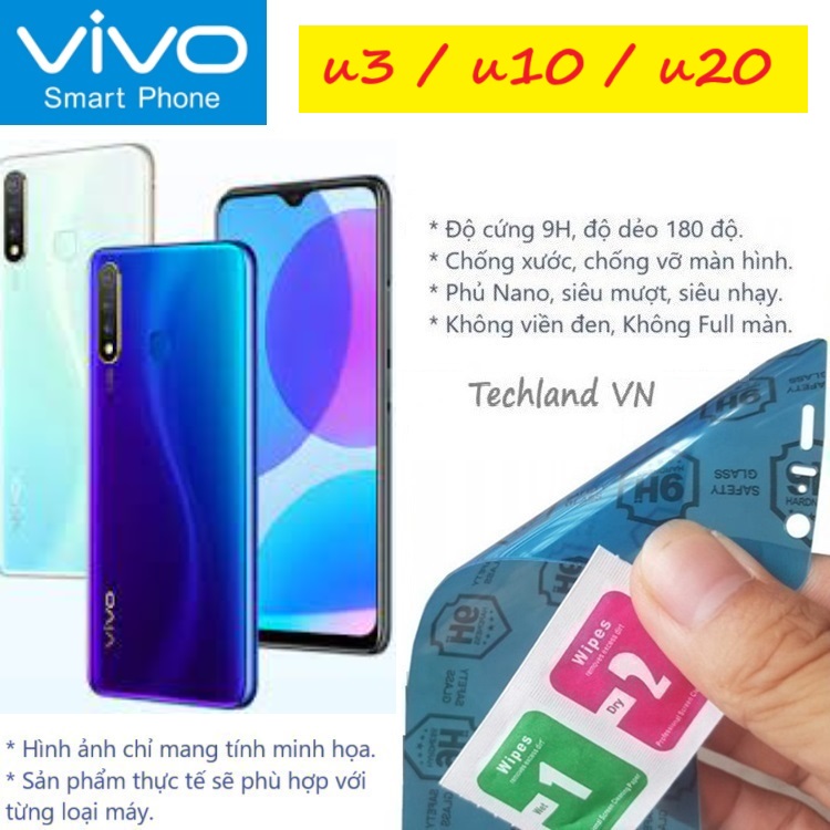Cường Lực Phủ Nano Vivo U3 / U10 / U20 - Trong Suốt, Không Full Màn, Không Viền Đen