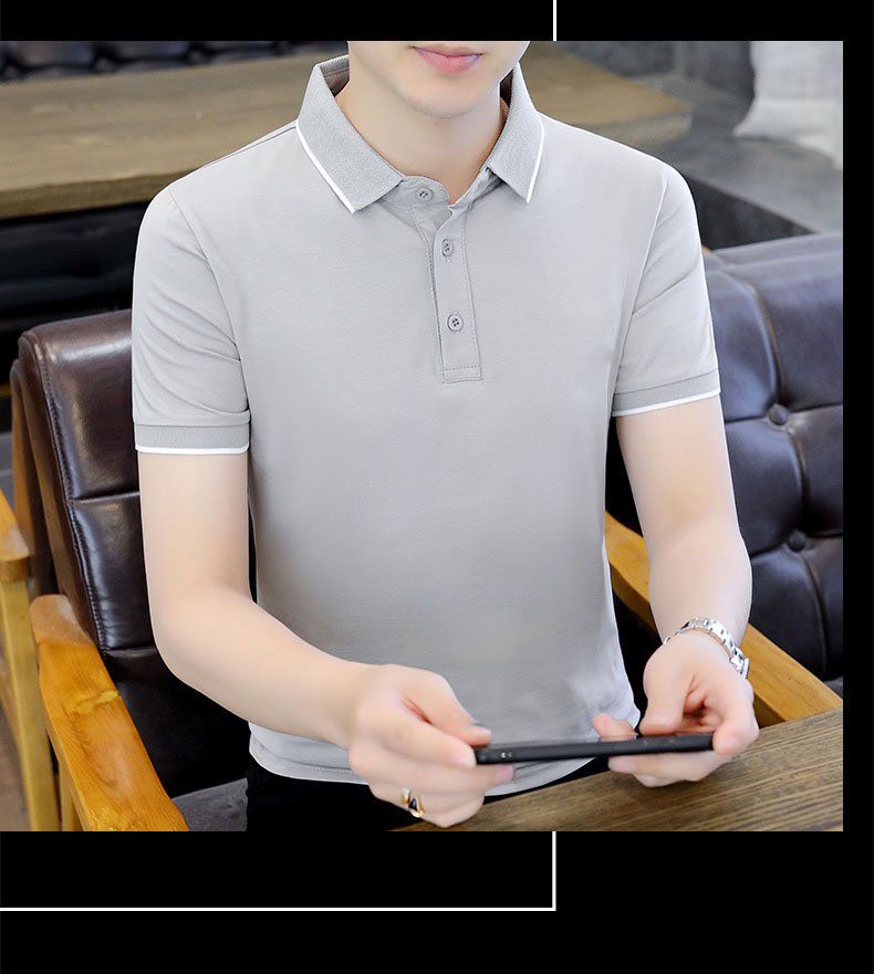 Bán nhanh Lô Áo Thun Nam Xanh Xám lợt Màu mới Vải cá sấu poly dày dặn may kỹ rất đẹp Áo thun Nam Cổ Bẻ Tay Ngắn Polo nam 1006