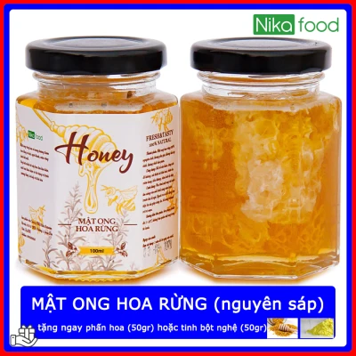 [HCM]Nikafood Mật ong hoa rừng 50ml tặng phấn hoa hoặc tinh bột nghệ | mat ong rung