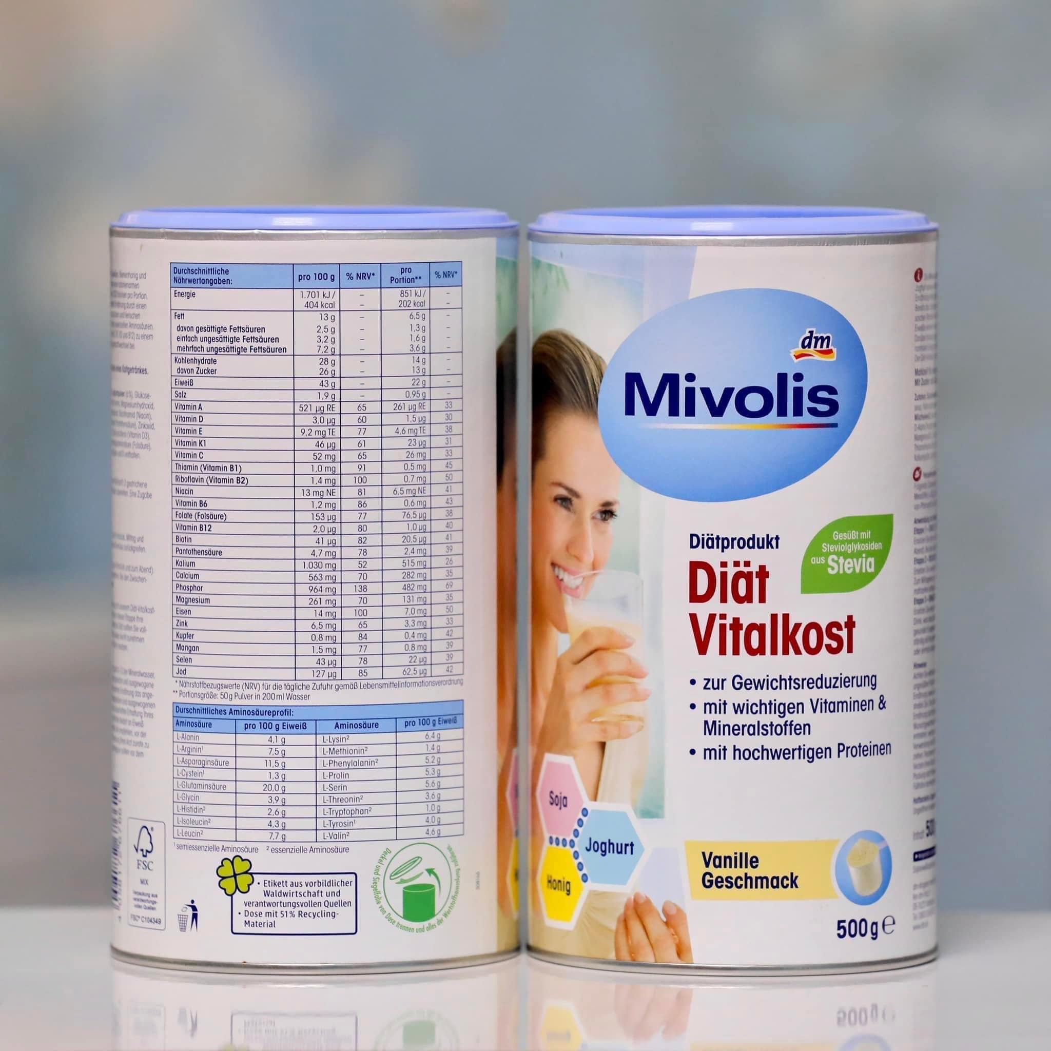Sữa giảm cân Mivolis Đức hương vani