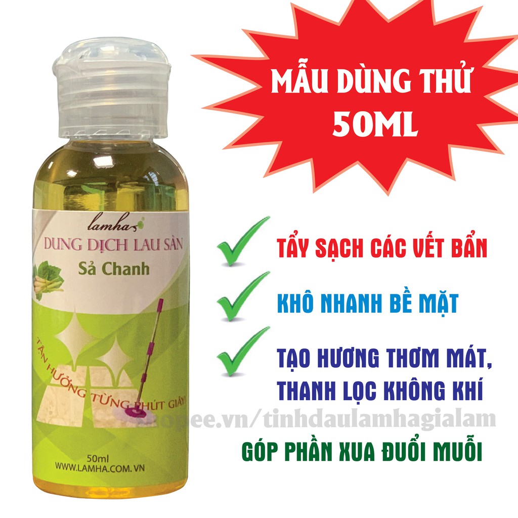 [GIÁ DÙNG THỬ] Nước lau sàn Sả Chanh Lam Hà 50ml