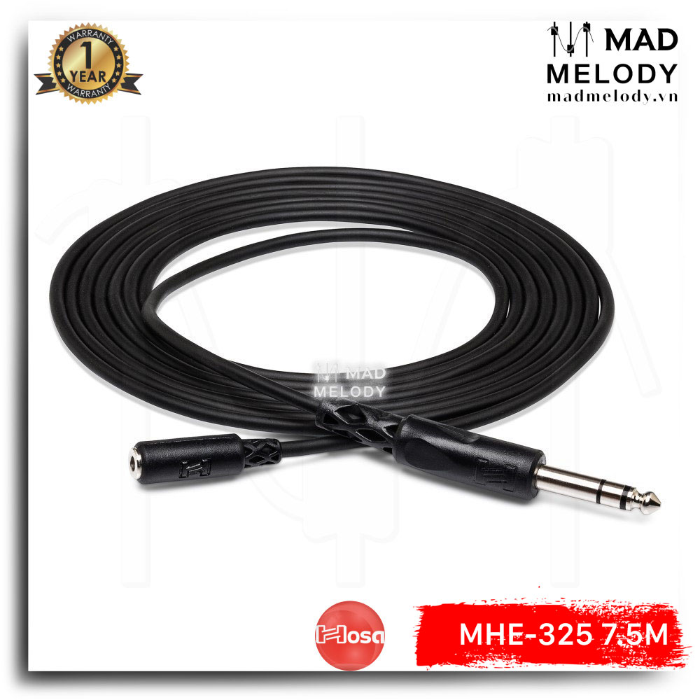 Hosa Headphone Extension Cable MHE-325 (7.5m) (3.5mm TRS - 1/4in TRS) [Dây nối dài tai nghe 3.5mm qua 6ly NEW]
