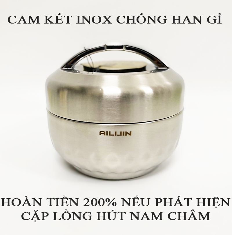 [Tặng túi giữ nhiệt ] Cà men đựng cơm, cặp lồng đựng cơm giữ nhiệt inox 304.