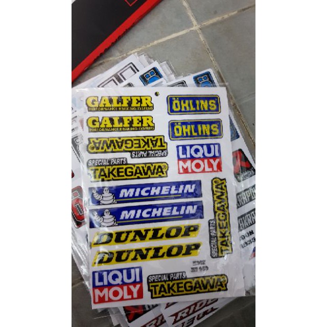 tem , decal dán xe máy nổi liqui michelin dunlop