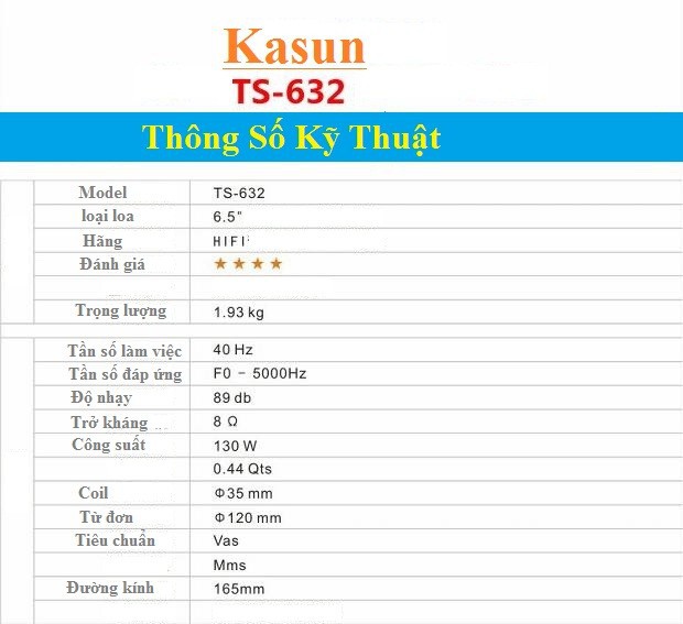 LOA BASS CAO CẤP 16 KASUN- 1 chiếc