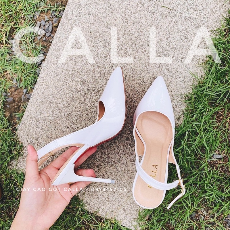 cao gót bít mũi hở gót - giày cao gót Calla cao 8-10cm