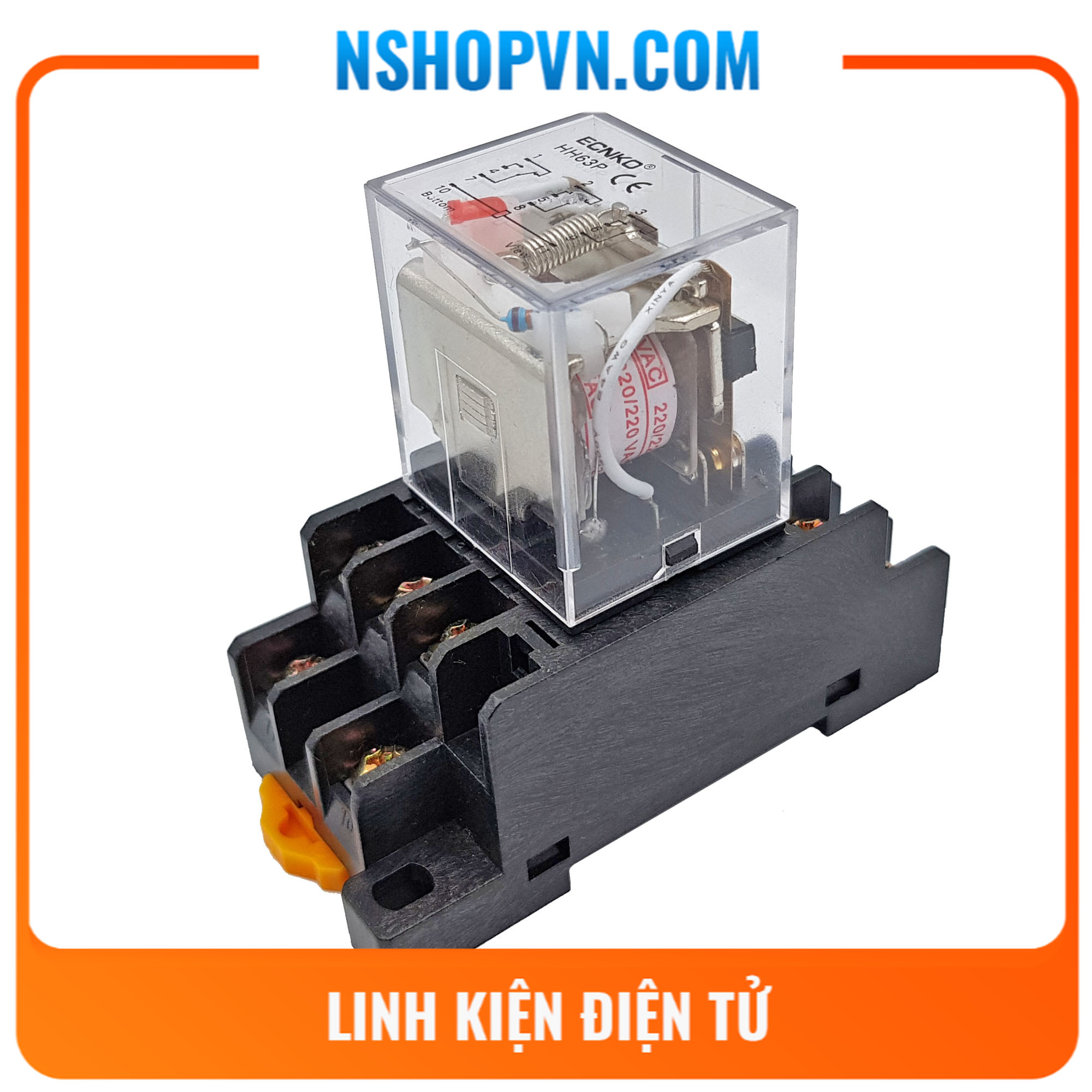 Relay trung gian Hh63p 12vdc, 24vdc, 220vac